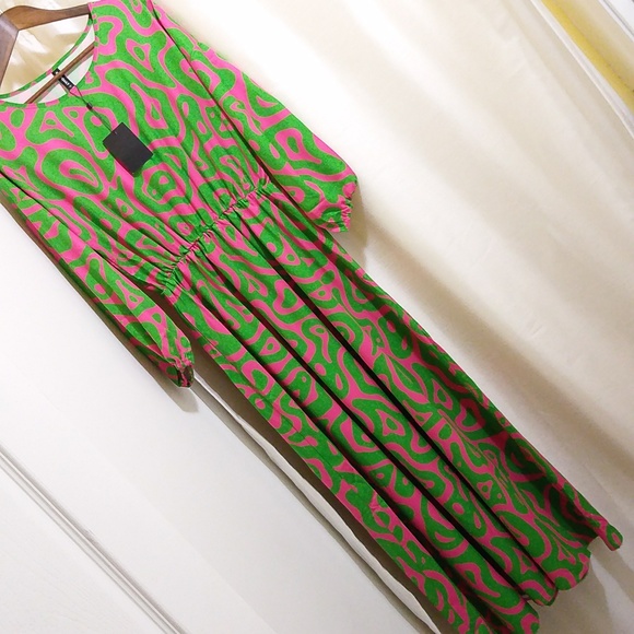 Oversized Silky Bold Patterned Maxi Dress - Size Small / 6 - NWT - Picture 3 of 10